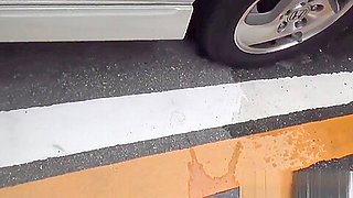 Asian pisses in public car park