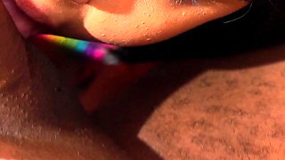 Busty brunette with big boobs rides cock