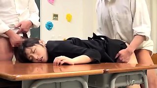 After class hardcore gangbang for sleeping schoolgirl