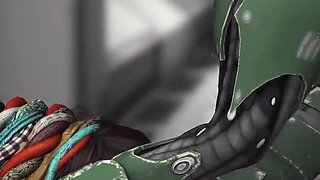 Horny black girl gets fucked hard by sex android in base camp on exoplanet