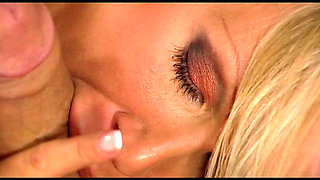 Blonde MILFs Suck Cock by Firelight Threesome