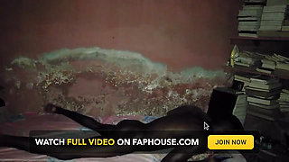 The Dark View of African Black Guy's Masturbation