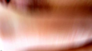 Small titted brunette teen fingering on the bed