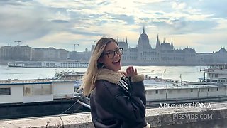 Wetting Her Jeans On The Streets Of Budapest