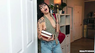 Vanessa Sky & Laney Grey get dirty in a wild college dorm party with a cumshot finish