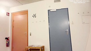 Risky hotel Sauna masturbation (POV JOI)