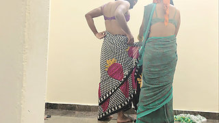 Muslim Hijabi mistress wearing saree while he was locked in chastity Part 1