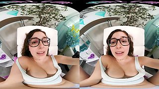 Leana Lovings in a wild VR experience with babysitters and broken fantasies