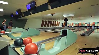 Gaby Ortega Sneaky Blowjob in Bowling Alley - Public Sex Caught on Camera