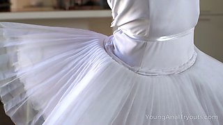 Skinny ballerina Marselina Fiore enjoys first anal sex with her new boyfriend