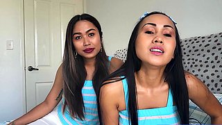Thai lesbian MILF GFs big ass strapon