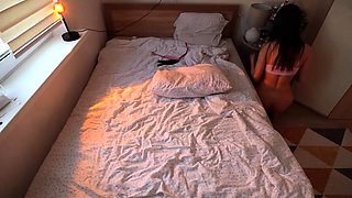 Orgasm in my neighbor's bedroom while he's away at college