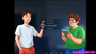 SUMMERTIME SAGA#95- Pervert Dude Rubs His Huge Cock  Between Landlady's Ass