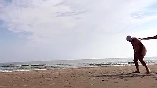 Hot MILF Wife Locks Hubby's Balls in Chastity Cage on Beach - Femdom Humiliation & Sissy Training