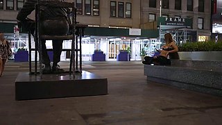 Amateur skater girl outdoor in public fucking for money