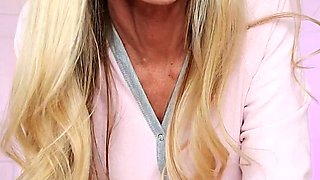 Big Boobed Blonde Masturbates With A Dildo In The Bathroom