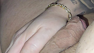 Step mom grabs step son big balls and handjob them
