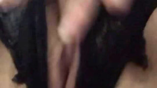 Black Lace Crotchless Panties as I Edge for Daddy Volume up
