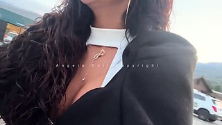 Cute curly brunette solo webcam masturbation