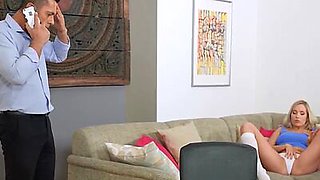 Erotic babe fucked in lovers office far away from his wife