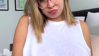 MILF blonde live toys webcam show in shower