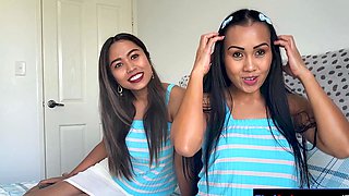 Asian lesbian MILF babes Joon Mali and Anda strapon fucking