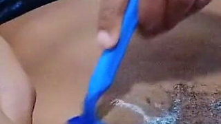 Hairy Vee's Bare Pussy Close up - Ebony Queen Gets Shaved