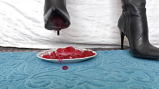 Smoking Mistress and Licking Dessert From Boot Soles, POV Clip, Lady Victoria Valente