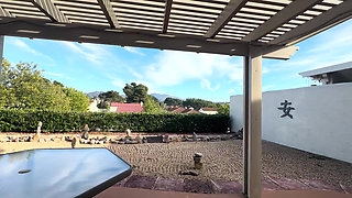 190cm 100kg Chinese Stud Gets Blowjob on the Balcony and Fucks Chinese Slut in the Bedroom