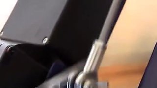 Brunette anal fuck dildo machine
