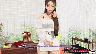 Alluring Aya in 3D Hentai - Pussy Fingering, Desk Cunnilingus & Double Vibrator Squirt