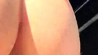 Public Balcony Sex with Creampie for Big Ass