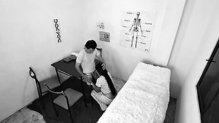 FFM Trio - Horny Old Man Has Sex in the Doctor's Office with His Busty Wife and the Curvy Doctor Joins in