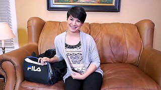 Shaved pussy, cum swallowing, bi-racial