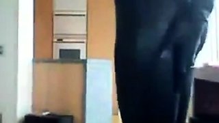 Smoking Hot Brunette Milf in Latex Catsuit and Boots