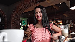 Sofia Like gets her shaved pussy railed doggystyle