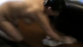 Naked Russian Girl Cleans the Floor