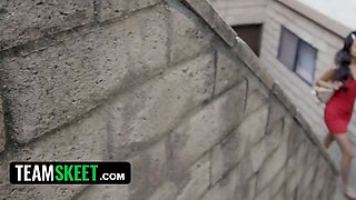 Hot cougar Kayla Paige screws Eliza Ibarra's Tight Pussy with a girthy strapon - dyked