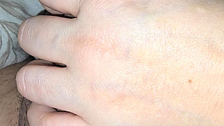 Damn, step mom does a strong and quick handjob on step son big dick