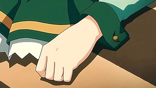 Busty anime brunette enjoys wild outdoor pleasure in the forest