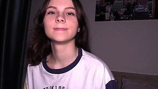 Cute teen blowjob and hard doggystyle fuck