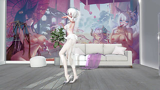 I Cannot Stop Me White Stockings; Erotic Wedding Dress; Striptease