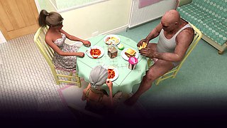 Nympho enjoys hentai action with cum splattered on her face