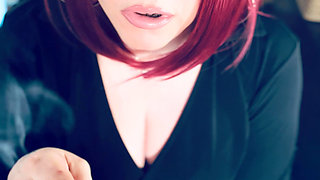 This gorgeous Secretary, Tina Snua,  Smokes A Cigarette For You With Lots Of Tricks