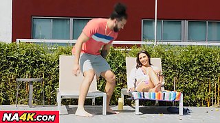 Big Tit Latina takes bbc from neighbor after a pool day