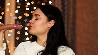 New Year's Eve Party with a Big-Titted Brunette Teen