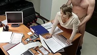 Amazing sex with a secretary in the office