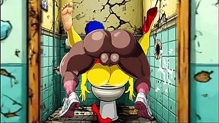 Hot Married MILF Cheats in Dirty Public Toilet - Simpsons Hentai Parody