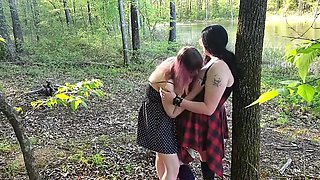 Cute Shemale Couple Having Sex Outdoors
