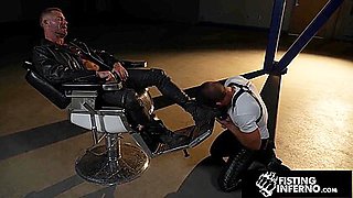 Hairy Man Barber Bred By Leather Stepdad - Tryp Bates, Greg Dixxon